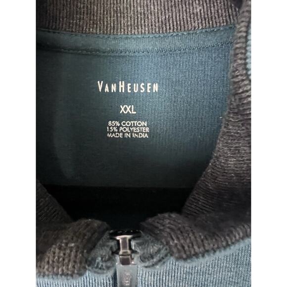 Van Heusen Quarter 1/4 Zip Pullover Shirt Sweater Mens Sz 2XL Teal Green - Picture 4 of 6